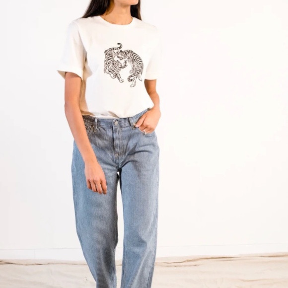 ABLE Gloria Graphic Tee - white/black tiger graphic, size S - Picture 4 of 9